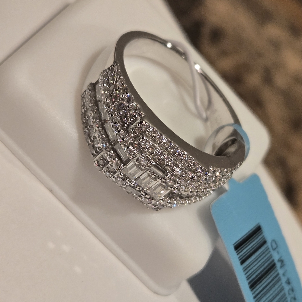 Ring Size 11 Sterling Silver passes diamond tester